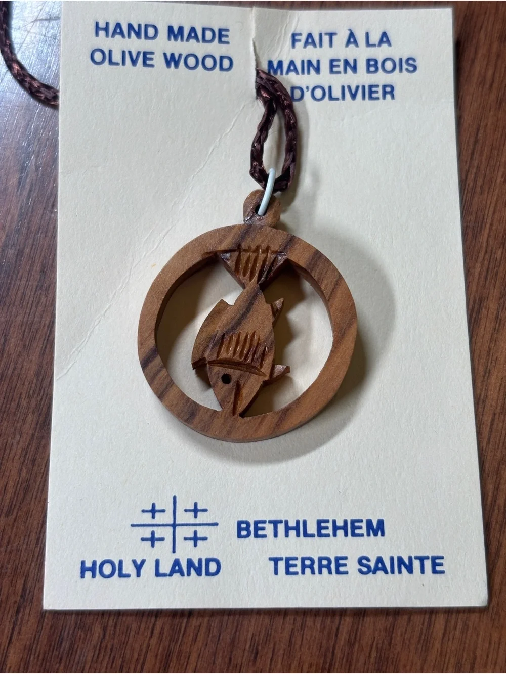 Vintage Hand carved Christian Fish Necklace